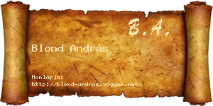 Blond András névjegykártya